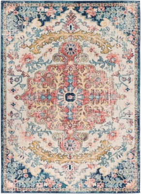 Traditional Area Rug 6'7" x 9' Rug, Multi, large