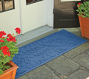 Home Accents Aqua Shield 1'10" x 4'11" Brittany Leaf Runner, Blue, rollover