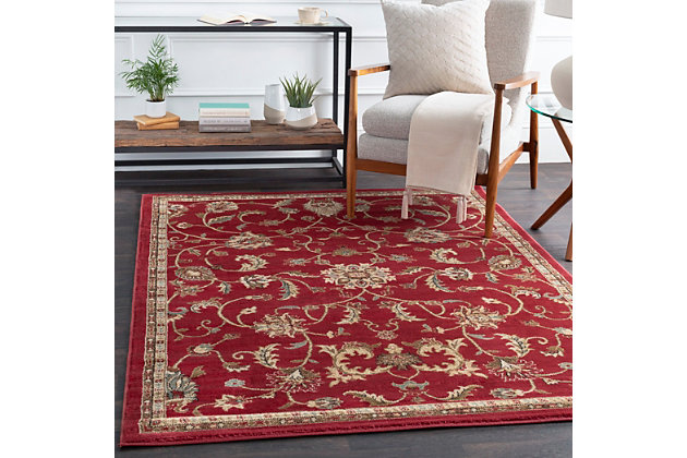 With its timeless tapestry, this rug with floral-and-vine design is simply divine. Alive with earthy tones and textural interest, it’s a natural choice in easy-breezy living.Made of polypropylene | Machine woven | Medium pile | Rug pad recommended  | Spot clean | Imported