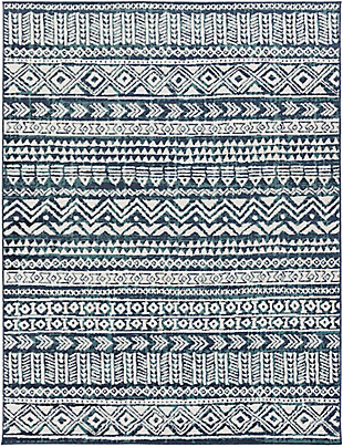 Global Area Rug 7'10" x 10'2" Rug, Navy/Teal/White, rollover