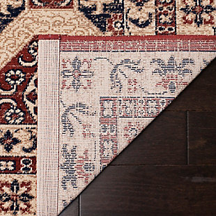 Tasteful design and harmonious hues impart a timeless look to any space. This highly versatile area rug is the perfect marriage of traditional and contemporary styles. It’s a sophisticated yet relaxed aesthetic that feels right at home.Made of  polypropylene | Machine woven | No pile | Jute backing; rug pad recommended | Spot clean | Imported
