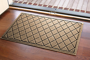Home Accents Aqua Shield 1'11" x 3' Argyle Indoor/Outdoor Doormat, Beige, rollover