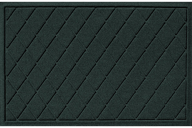 From the front door to the back door and all points in between, the Aqua Shield cordova doormat with lattice pattern is sure to keep your floors clean and dry. Beyond scraping dirt from shoes and paws, it’s got an exclusive “water dam” design for unbeatable absorbency. Resistant to the most extreme weather elements, this doormat is certified slip-resistant by the National Floor Safety Institute. Talk about one heck of a welcome mat.Made of polypropylene with rubber backing | Machine made | Crush proof | Raised border keeps dirt and water in the mat, not on your floor | Absorbs one gallon of water per square yard | Mold/mildew/fade resistant | Anti-static and weather resistant | Suitable for indoor/outdoor use | Hose clean, then hang to dry or dry flat | Made in u.s.a.