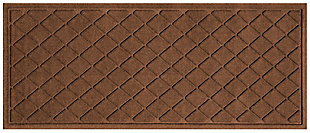 From the garage to mudroom, hallway to kitchen, porch to patio, the Aqua Shield argyle runner with lattice pattern is sure to keep your floors clean and dry. Beyond scraping dirt from shoes and paws, it’s got an exclusive “water dam” design for unbeatable absorbency. Resistant to the most extreme weather elements, this runner is certified slip-resistant by the National Floor Safety Institute. Talk about one heck of a welcome mat.Made of polypropylene with rubber backing | Machine made | Crush proof | Raised border keeps dirt and water in the mat, not on your floor | Absorbs one gallon of water per square yard | Mold/mildew/fade resistant | Anti-static and weather resistant | Suitable for indoor/outdoor use | Hose clean, then hang to dry or dry flat | Made in u.s.a.