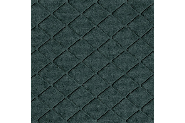 From the garage to mudroom, hallway to kitchen, porch to patio, the Aqua Shield argyle runner with lattice pattern is sure to keep your floors clean and dry. Beyond scraping dirt from shoes and paws, it’s got an exclusive “water dam” design for unbeatable absorbency. Resistant to the most extreme weather elements, this runner is certified slip-resistant by the National Floor Safety Institute. Talk about one heck of a welcome mat.Made of polypropylene with rubber backing | Machine made | Crush proof | Raised border keeps dirt and water in the mat, not on your floor | Absorbs one gallon of water per square yard | Mold/mildew/fade resistant | Anti-static and weather resistant | Suitable for indoor/outdoor use | Hose clean, then hang or lay flat to dry | Made in u.s.a.