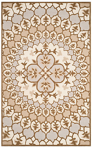 What a footloose and fancy-free feeling this rug brings to your living space. Boho-chic rug is cool and creative. Sturdy construction and intricately shaded yarns make for pure artistry designed to hold up beautifully to everyday living.100% wool | Hand-tufted | Medium pile | Rug pad recommended | Spot clean | Imported