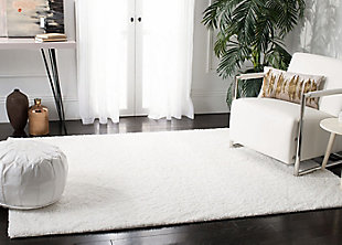 August Shag 5'3" x 7'6" Area Rug, White, rollover