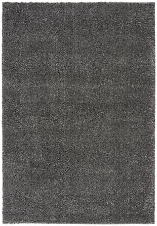 August Shag 9' x 12' Area Rug, Black/Gray, rollover