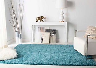 August Shag 6' x 9' Area Rug, Turquoise, rollover