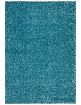 August Shag 6' x 9' Area Rug, Turquoise, large