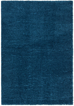 August Shag 4' x 6' Runner Rug, Blue, large
