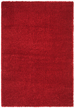 August Shag 5'3" x 7'6" Area Rug, Red, large