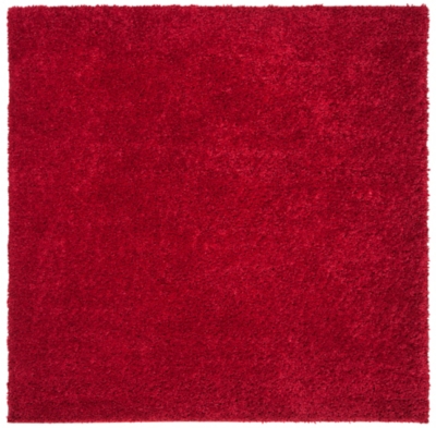 August Shag 5'3" x 5'3" Square Area Rug, Red/Burgundy, large