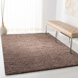 August Shag 6' x 9' Area Rug, Taupe, rollover