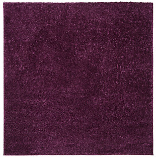 August Shag 5'3" x 5'3" Square Area Rug, Purple, large