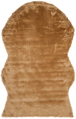 Faux Sheep Skin 5' x 8' Area Rug, Camel, large