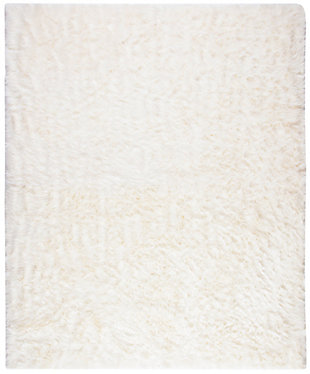 Faux Sheep Skin 6' x 9' Area Rug, Ivory, large