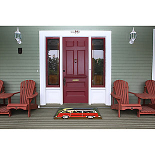Bring some doggone retro fun to a lanai, porch, sunroom or anywhere four-legged friends are welcome. Hand-tufted and richly textural, this playful doormat is plush to the touch yet tough enough for indoor-outdoor use.Made of polyester and acrylic | Hand-tufted | Uv-stabilized for indoor/outdoor use | Imported | Clean with mild soapy water and rinse | Prolong life by limiting exposure to rain and moisture