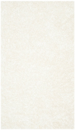 Malibu Shag 2'6" x 4' Runner Rug, White, large