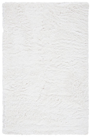 Ocean Shag 5' x 8' Area Rug, White, large