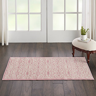 Nourison Jubilant 2' X 4' Small Pink Floral Area Rug, Ivory/Pink, rollover