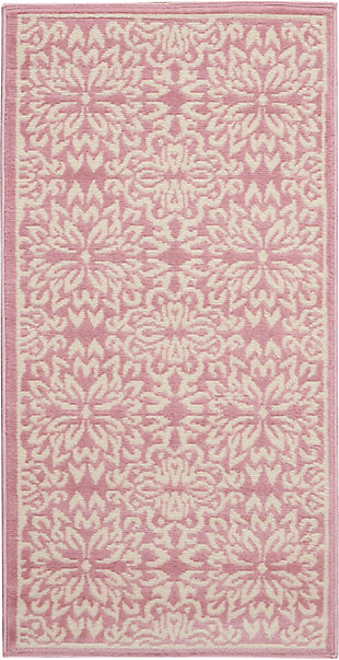 Nourison Jubilant 2' X 4' Small Pink Floral Area Rug, Ivory/Pink, large