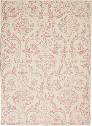 Nourison Nourison Jubilant 4' x 6' Ivory/Pink Vintage Indoor Rug, Ivory/Pink, large