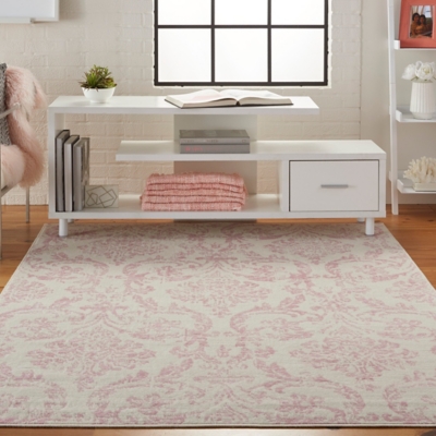 Nourison Jubilant White And Pink 6'x9' Area Rug