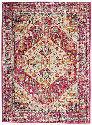 Nourison Nourison Passion 3'9" x 5'9" Ivory/Pink Bohemian Indoor Rug, Ivory/Pink, large