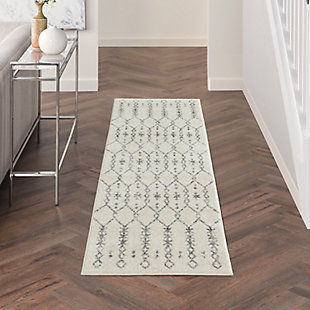 Nourison Passion 10' Runner Area Rug, Ivory/Gray, rollover
