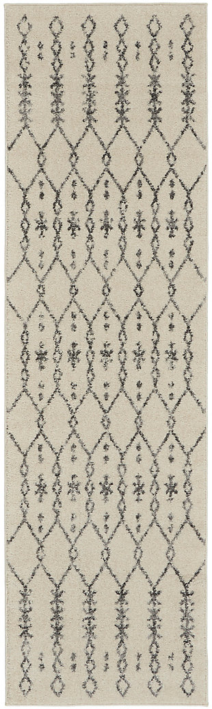 Nourison Passion 10' Runner Area Rug, Ivory/Gray, large