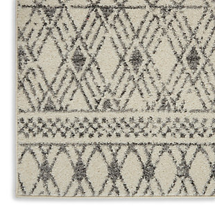 This special group of Passion Collection area rugs bring fresh, stylish energy into your home. Created for the modern lifestyle in low-shed, easy-care fibers, these attractive and beautifully made rugs display geometric patterns inspired by the clean lines of Scandinavian design. The lively yet unfussy look and soft neutral palette fit easily with contemporary, bohemian, or eclectic décor, for a look that is warm and welcoming. These power-loomed, low-pile rugs are a great value, delivering casual fashion flair to the living room, dining room, bedroom, family room, or foyer with remarkable ease. Bands of Scandinavian patterns lend energy and harmony to this charming Passion area rug. Its lively design is softened by a versatile neutral palette and beautifully power-loomed into a low-pile, easy-care rug designed for casual flair and the modern lifestyle.Power-loomed | Easy-care fibers | Low shedding | Indoor Only | Rug pad recommended