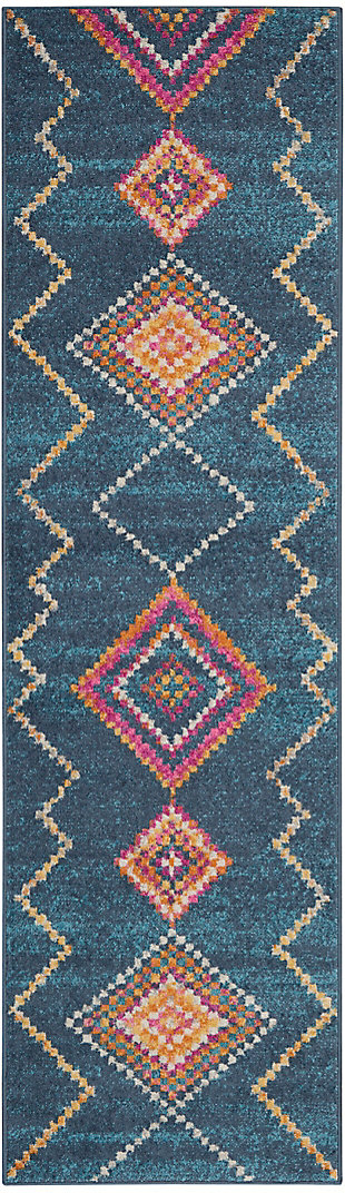 Nourison Passion 8' Runner Area Rug, Navy, large
