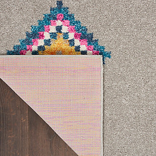 Rich, seductive color draws you into the plush beauty of the Passion Collection. These fantastic florals and dramatic geometric designs meld elements of classic Persian motifs with a bohemian sensibility. Woven from polypropylene fibers on state-of-the-art power looms, this collection of area rugs combines thick, comfortable pile with an easy-care approach. Advanced overdye techniques create an exciting patina effect in shades of pink, blue, and orange. Live a more colorful life with Passion in your home! 0Power-loomed | Serged edges | Low shedding | Indoor Only | Rug pad recommended