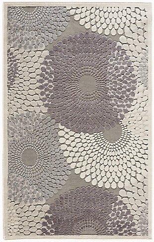 Nourison Graphic Illusions Gray 4'x6' Area Rug, Gray, large