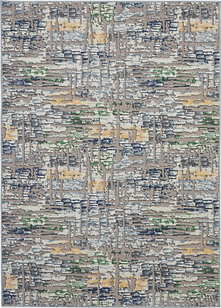 Nourison Urban Chic Gray Multicolor 5'x8' Abstract Area Rug, Gray/Multi, large