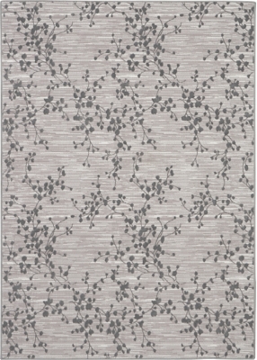 Nourison Urban Chic Gray 4'x6' Modern Botanical Area Rug, Gray, large