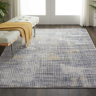 Nourison Urban Decor Slate Blue And White 5'x7' Rustic Area Rug, Gray/Ivory, rollover