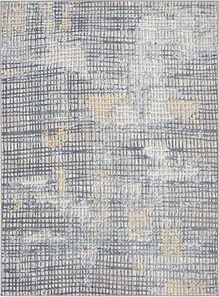 Nourison Urban Decor Slate Blue And White 5'x7' Rustic Area Rug, Gray/Ivory, large