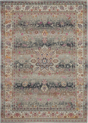 Nourison Nourison Vintage Kashan 4' x 6' Grey Vintage Indoor Rug, Gray, large