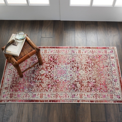 Nourison Nourison Vintage Kashan 2' x 4' Red Vintage Indoor Rug, Red, rollover