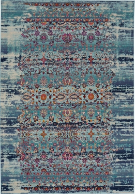 Nourison Nourison Vintage Kashan 4' x 6' Blue Vintage Indoor Rug, Blue, large