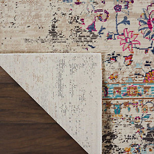 Bringing an antique flair to your home has never been easier, with the vintage kashan collection of persian-inspired traditional rugs. Featuring a range of bordered rugs with all-over or center star medallion designs, these elegant low-pile rugs draw inspiration from the finest kashan rug patterns, and are sure to bring a distressed elegance to your interior decor. This vintage kashan rug brings an instant aura of traditional style to any space. The deeply distressed low-cut pile features an almost-obscured persian border pattern, with ornate herati patterns adorning the deeply striated field of ivory and earth tones.Power loomed | Serged edges | Low shedding | Rug pad recommended | Indoor only