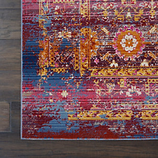 Bringing an antique flair to your home has never been easier, with the vintage kashan collection of persian-inspired traditional rugs. Featuring a range of bordered rugs with all-over or center star medallion designs, these elegant low-pile rugs draw inspiration from the finest kashan rug patterns, and are sure to bring a distressed elegance to your interior decor. This vintage kashan rug brings an instant aura of traditional style to any space. The deeply distressed low-cut pile features an almost-obscured persian border pattern, with ornate oushak-inspired all-over patterns adorning the rich red field.Power loomed | Serged edges | Low shedding | Rug pad recommended | Indoor only