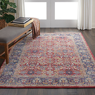 Nourison Ankara Global Red And Blue Multicolor 4'x6' Persian Area Rug, Red, rollover