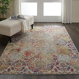Nourison Ankara Global White And Orange 4'x6' French Country Area Rug, Ivory/Orange, rollover