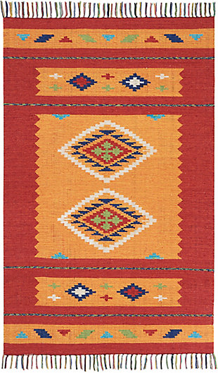 Nourison Baja Yellow And Red 4'x6' Southwestern Area Rug, Yellow/Red, large