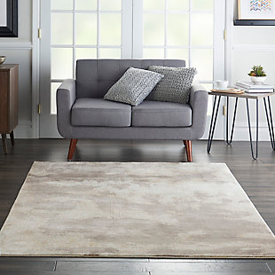 Nourison Etchings 4' X 6' Gray Abstract Area Rug, Gray, rollover