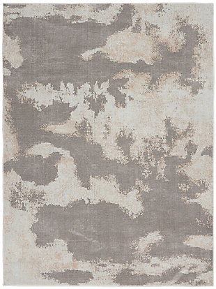 Nourison Etchings 4' X 6' Gray Abstract Area Rug, Gray, large