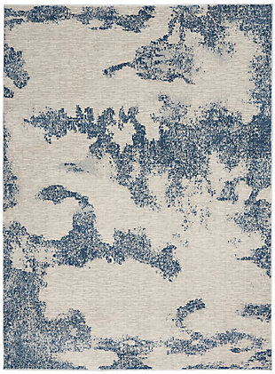 Nourison Etchings 4' X 6' Ivory/light Blue Abstract Area Rug, Ivory/Light Blue, large